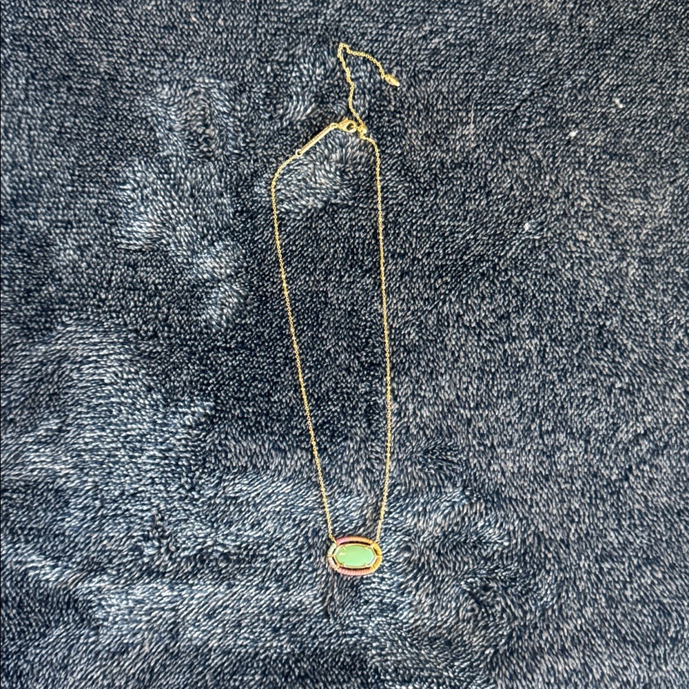Gold Necklace with Oval Pendant